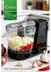Resim Kiwi KC-8217 350 ML Kapasiteli & Paslanmaz Çelik Bıçaklı Mini Gıda Doğrayıcı 