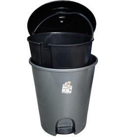 Resim Akay Plastik Bee Home Pedallı Basmalı Açılır Kapak Çöp Kutusu Kov Gri 