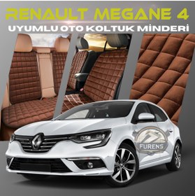 Resim Furens Renault Megane 4 Kahverengi Renk Tay Tüyü Cepli & Terletmez Sırtlı Oto Koltuk Minder Seti - Koltuk K 
