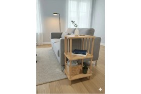 Resim Peka Modern Çevir Kur 2 Raflı Köşe ve Yan Sehpa - Çok Amaçlı Fiskos Sehpa 