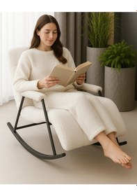 Resim Coco Sallanan Berjer & Tv Koltuğu & Dinlenme & Okuma & Emzirme Koltuğu 01-beyaz 