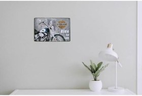 Resim caju art & decoration Ride To Live Motosiklet 20x30 Cm Metal Plaka Metal Tablo 