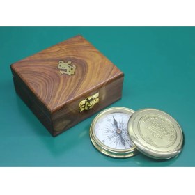 Resim Mena Rise Ahşap Kutulu Pirinç Pusula 16221 - Lisinya 