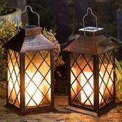Resim Antik Metal Kaplama ile Güneş Enerjili LED Titrek Fener | Bahçe, Patio ve Yemek Masası için Dış Mekan Asılı Işık | Yüksek Kaliteli Güneş Enerjili Alevsiz Mum Etkisi | İdeal Anneler Günü Hediyesi, Asılı Güneş Işıkları, 4 Mevsim Evrensel, Dış Mekan Fenerleri 