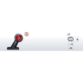 Resim Ahmet Otomotiv Ultra Mini Düz Takoz 12 Ledli Boynuz TAKIM(SAĞ-SOL)2ADET 12V-24V Kırmızı-Beyaz 
