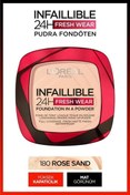 Resim L'oreal paris infaillible 24h fresh wear pudra fondöten 180 rose sand 