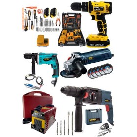 Resim Staxx Power S5TKM Süper Usta Seti 5'li - 2.26 Kırıcı - 200A Kaynak Makinesi - Taşlama 