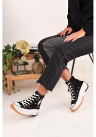 Resim Kuromi Baskılı Siyah Bilekli Spor Ayakkabı Sneakers 001 