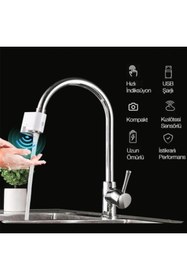 Resim coofbe Şarjlı Tam Otomatik Akıllı Sensörlü Musluk Başlığı Su Tasarruflu Musluk Başlığı Hareket Algıl 