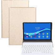 Resim Sunsky AM10 Bluetooth Klavye Koruyucu Deri Kılıf Altın (Yurt Dışından) 