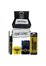 Resim Fenerbahçe Orjinal Lisanslı Sarı Air Kalemtraş Ahşap Kutulu 6'lı Kırtasiye Seti Fb Laci Yeni 