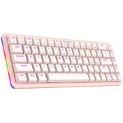Resim Rampage Rebel Pembe Low Profile Red Swıtch Mekanik Gaming Oyuncu Klavye Us Layout Rainbow 