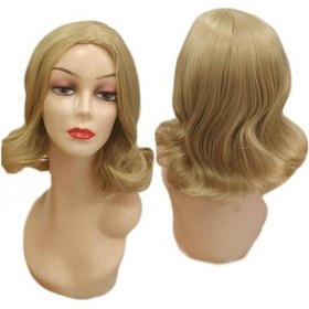 Resim Dalgalı Peruk Fiber Sentetik 40 Cm 160 Gram Açık Dore Sarı 