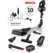 Resim Bosch Çift Bataryalı 10 Yıl Motor Garantili Alman Kalitesi LED Başlıklı Başlıklı Süpürge + Bosch Serie 4 Mutfak Robotu 
