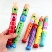 Resim Başlangıç Seviyesi İçin Uygun Ahşap Karikatür Flüt - 6 Delikli Rekord, Müzik Severler İçin Mükemmel Noel Hediyesi, Modern Tarz 