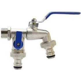 Resim Ebitda Çift Küresel Musluğu 11282, 1/2 İnç, Krom, Ek 3/4 İnç Çıkış-stil A 