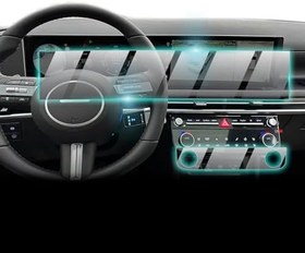 Resim Hyundai 2025 Tucson/Santa Cruz 12.3 Inch Navigasyon + Gösterge Paneli (Tek Parça) ve Klima Ekranı için 9H Nano IPG ProActive Ekran Koruyucu 