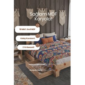 Resim Renazzo Mobilya Letto 2 Çekmeceli Modern Karyola - 1. Sınıf Mdf Fonksiyonel Çekmeceli Depolama Alanlı Karyola 