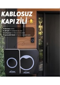 Resim Kablosuz Su Geçirmez Kapı Zili Siyah 