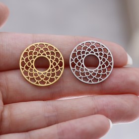 Resim 3 adet CHENGXUN Paslanmaz Çelik Geometrik Bağlayıcılar - DIY Takı Yapımı için Şık Yuvarlak Şanslar, Kadınlar için İdeal Kulaklıklar ve Kolyeler, Şans Oluşturma | Şık Bağlantı | Dayanıklı Yapı 