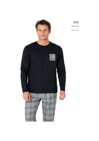 Resim Pierre Cardin 6107 Erkek Uzun Kollu Bisiklet Yaka Pijama Takımı-siyah Siyah 