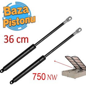 Resim Badem10 Baza Makası Gazlı Amartisör Pistonu 750 Newton 36 cm Baza Üst Kapak Kaldırma Mekanizması 2 Adet 
