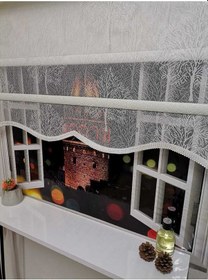 Resim Çift Mekanizmalı Tül Ve Stor Perde - Model 3 Beyaz 