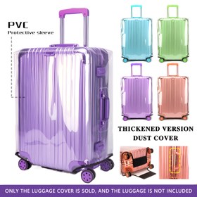Resim Şeffaf PVC Bagaj Kapağı, Kalınlaştırılmış ve Dayanıklı, Çizik Karşıtı, Hırsızlık Karşıtı, Aşınma Karşıtı, TSA standardına uygun temas bilgileri ile, Uçak Seyahati için, Sadece Koruyucu Kapağın Satıldığı, Bagajın Satılmadığı 