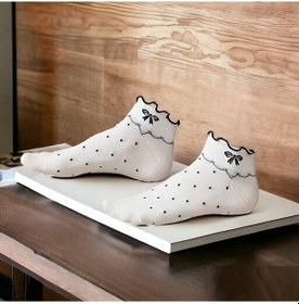 Resim Shopiolog Sevimli Marul Desenli Bilek Çorabı Desen5 Siyah - Beyaz 