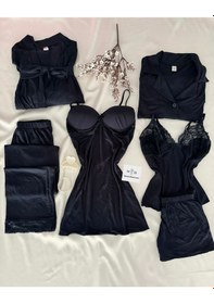 Resim Penye Lacivert Kutulu Altılı Ultra Lüks Çeyiz Seti Lacivert 