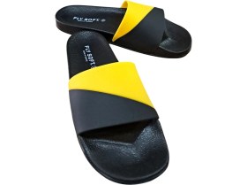 Resim Fly Soft S263.071 Erkek Havuz - Plaj ve Günlük Terlik Siyah - Sarı 