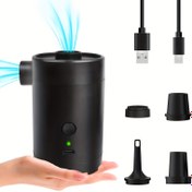 Resim 1 Adet USB ile Çalışan Hızlı Şişirme/Söndürme Elektrikli Pompa, Kamp, Havuz, Yatak, Şamandıra için Taşınabilir Hava Pompası - Lityum-Polimer Bataryalı Kompakt Tasarım, İç/Dış Mekan Kullanımı, Mini Hava Pompası, Hafif ve Dayanıklı Yapı, Açık Hava Tutkunları için İdeal, Noel ve Şükran Günü için Mükemmel 