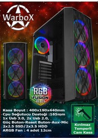 Resim Warbox Alpin i3-7100 16 GB 256 GB SSD 250 GB HDD 4 GB R7240 24"W10P Masaüstü Oyuncu Bilgisayarı 