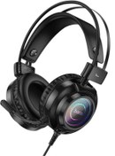 Resim hoco. W110 RGB Aydınlatmalı 2M Kablolu Kafaüstü Kulaklık - Siyah 