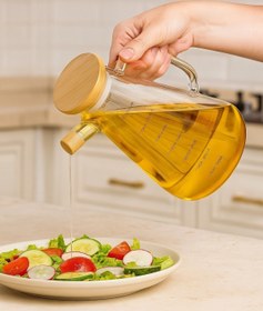 Resim HAND PAT LALE İTHALAT LALE İTHALAT 1000 ml Bambu Kapaklı Yağdanlık 