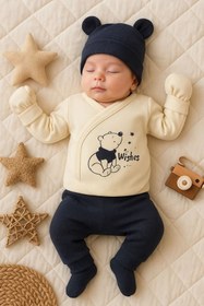 Resim Babydonat Waffle Natural % 100 Pamuk 5'li Erkek Bebek Hastane Çıkış Seti 