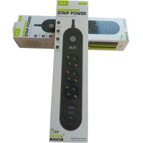 Resim Blic 20W Hızlı Şarj Destekli 3'lü Priz ve Çoklu USB Şerit Priz (2500W) 