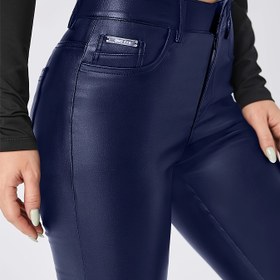 Resim Kadınlar için şık yüksek bel skinny kot pantolon - Düğme detaylı, düz renkli, tüm mevsimler için rahat kot pantolon, rahat ve şık, dar kesim kot pantolon | Şık skinny kot pantolon | Düğme detaylı kot pantolon 