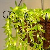 Resim Enchanting 2.0m / 5.0m LED Söğüt Asma Peri Işıkları - İki veya Üç Pil Gücüyle Çalışır, Yeşil Söğüt Yaprakları, 2/3 * 1.5V AA pil (Pil Dahil Değildir), İç Dekorasyon, Düğünler, Partiler ve Tatil Şenlikli Süslemeleri için Mükemmel 