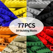 Resim 77 adet 1x6 Tuğla Yapı Blokları Gençler İçin - Eğitici Montaj Blokları, DIY Küçük Parçacık Yapı Blokları, Yaratıcılığı ve Hayal Gücünü Teşvik Eder, Noel/Şükran Günü/Düğün Hediyesi İçin Uygun, ABS Malzeme, Yaratıcı Yapı Bloğu 