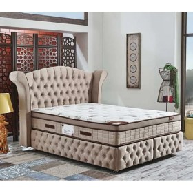 Resim Zelis Mobilya Çift Kişilik Venedik Set Yatak + Baza + Başlık 