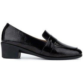 Resim Tamer Tanca Kadın Hakiki Deri Siyah Rugan Topuklu Ayakkabı 922 25143223 Bn Ayk Sk24-25 Sıyah Krsk Rgn Siyah 