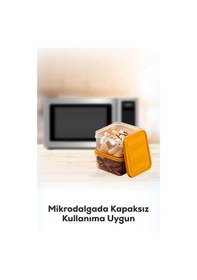 Resim Vienev Buzdolabı Düzenleyici Organizer Mikrodalgaya Uygun Difriz Saklama Kabı Turuncu 24'lü Turuncu 