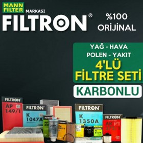 Resim Seat Toledo 1.6 Tdi Dizel Filtron Filtre Bakım Seti 2013-2015 4lü Karbonlu 