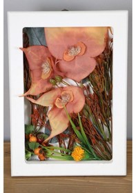 Resim Yapay Çiçek Deposu Dekoratif Çiçekli Çerçeve Tablo 21cmx30cm Kod:127 