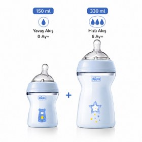 Resim Chicco Mavi Biberon Seti 150 ml + 330 ml PP 