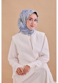Resim Silk Home Twill İpek Eşarp 11476-13 Mavi Lila, Beyaz, Haki, Mor, Su Yeşili 