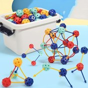 Resim 45 parçalı 3D Geometrik Yapı Taşları - Esnek PVC Boncuk Yapım Seti 