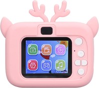 Resim Akozon Çocuk Dijital Kamera Seti, 32GB Kart Ve Okuyucu, 20MP, 1080P Video, Renkli 2' Ekran, USB Şarj, AI Yüz Tanıma, Otomatik Karartma (Pembe Sarı) 