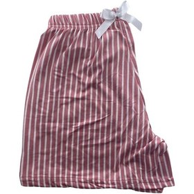 Resim Kadın İnce Beyaz Çizgili Şort Milan - 001 Pudra 